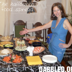A bunch of halloween food from our party, and my authentic 70s stewardess outfit