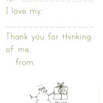 Simple Thank You Note template printable (for Kindergarteners)