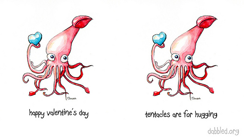 Valentine Ideas For Cards. Squidy Valentines Cards