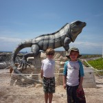 Touring Isla Mujeres on our golf carts
