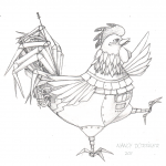Illustration Friday: Launch (Rooster Sketch)