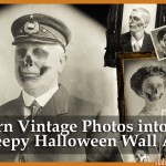 turn vintage photos into creepy halloween wall art dabbled.org