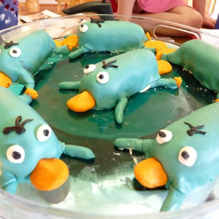 Perry the Platypus cakes, made from twinkies