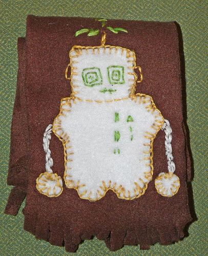 Robot scarf prototype - up close