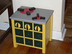 The Boy's new homemade Play Stove