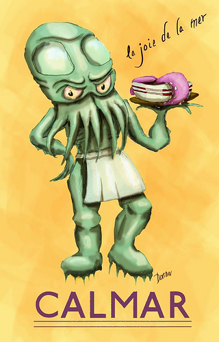 A Faux Vintage Poster - Cthulhu Advertising Squid