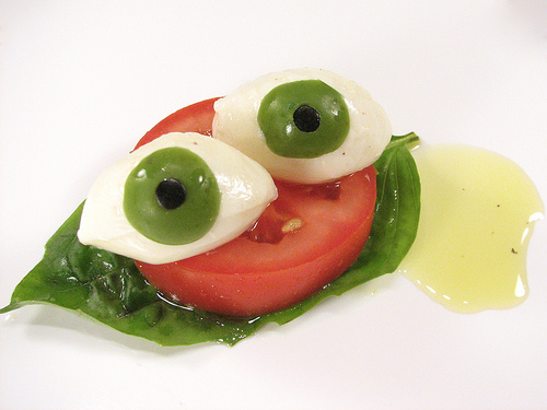 Yummy mozzarella Eyeballs