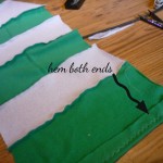 After you have all the pieces attached, hem both ends.